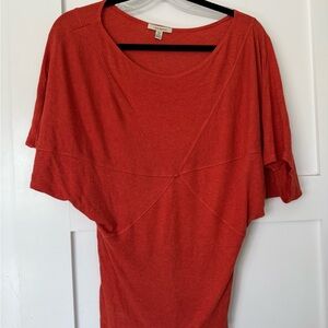 Anthropologie Bordeaux Vibrant Rust Orange Top